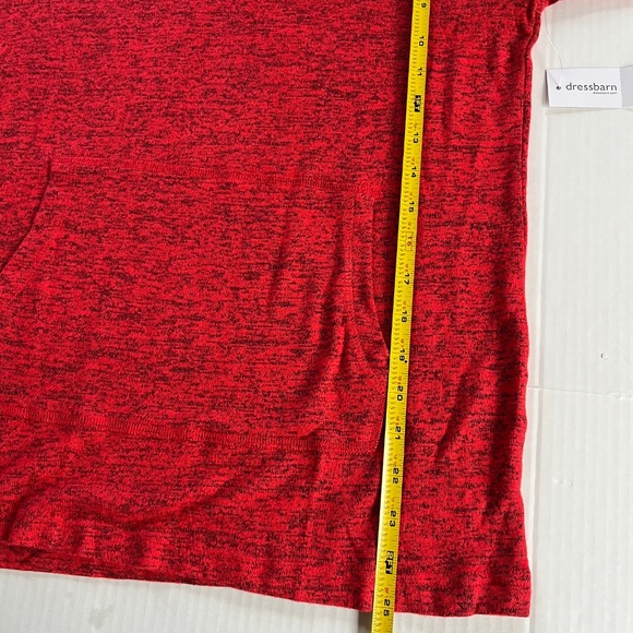 Dressbarn Sz XS Red Sunday Hoodie Pullover Sweater Stretch Kangaroo Pocket - Picture 6 of 8